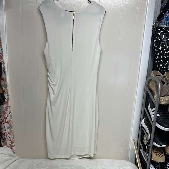 Victoria's Secret Cream Asymmetrical Ruched Sheath Dress - Picture 6 of 9